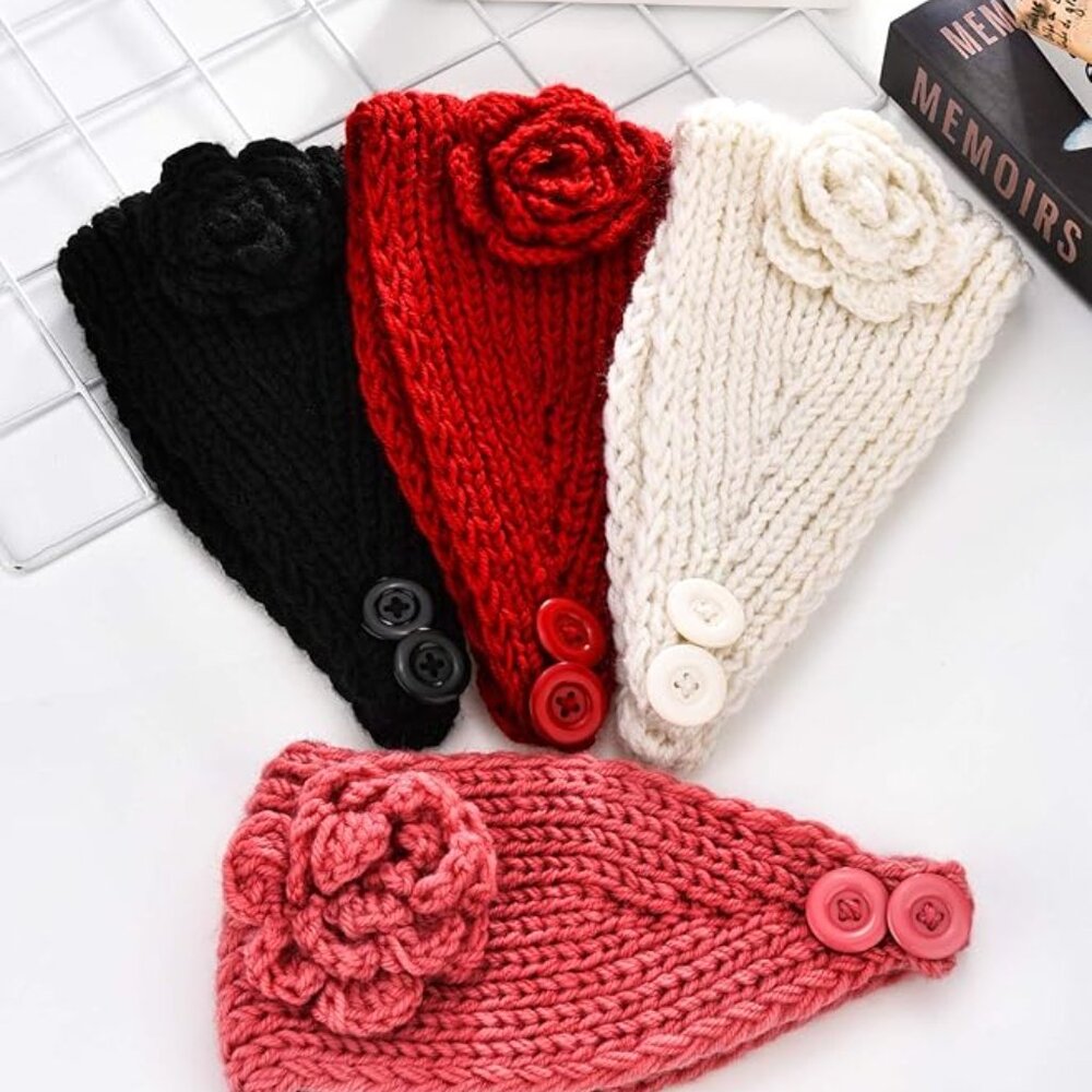 Chunky Winter Knit Headbands 4pcs Set